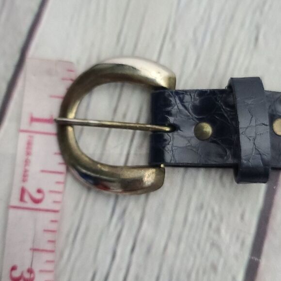 Vintage 80s 90s Midnight Blue Croc Skinny - Picture 6 of 11